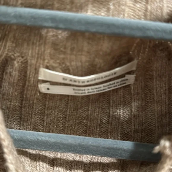 Anthropologie Light Brown Mock Neck Sweater Women’s S soft Classic Neutral - Picture 2 of 5